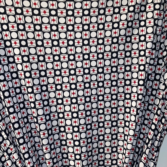 George three-quarter sleeve wrap, dress, black, red and white - Picture 6 of 6